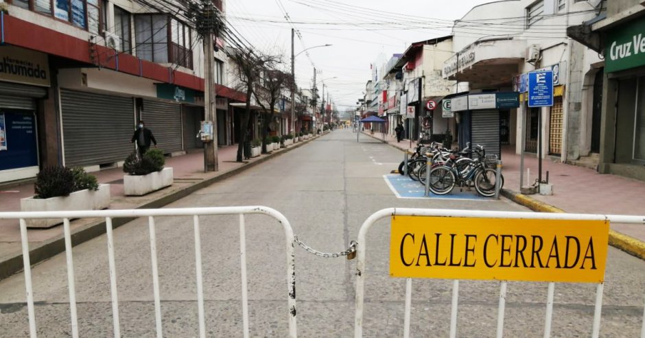 Centro de la ciudad de Linares en sus primeros días de cuarentena. (Imagen: corresponsal).